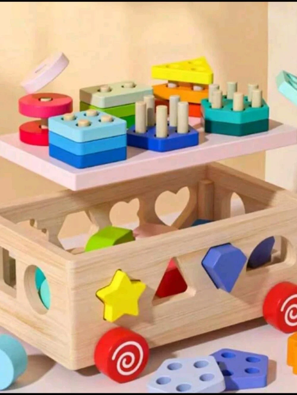 Local 1 Piece Shape Number Matching Intelligence Car Toy Color Recognition Build